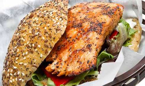 Salmon Burger with Hoisin sauce