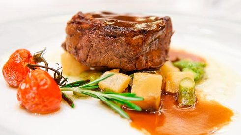 Beef tenderloin in Dijon and Cognac sauce