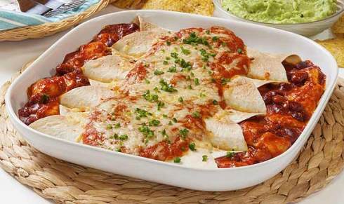 Chicken Enchiladas in buffalo sauce