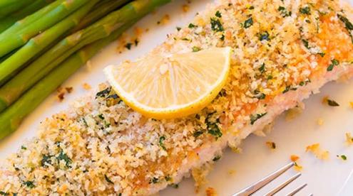 Salmon with mustard and honey