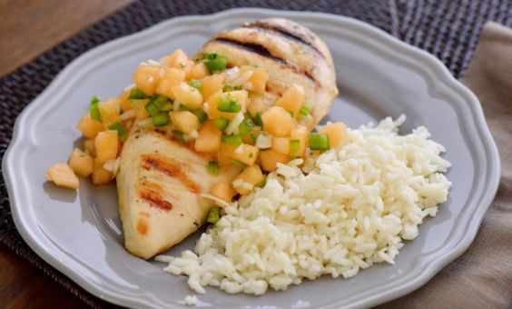 Roasted Chicken with Melon Salsa